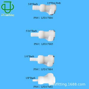Acoplamientos de Conexión Rápida Unidireccionales Serie L, Plástico POM, Macho-Hembra, Rectos, Impermeables, 6.4-9.5mm, para Tuberías de Gas y Líquidos - Product Image 2