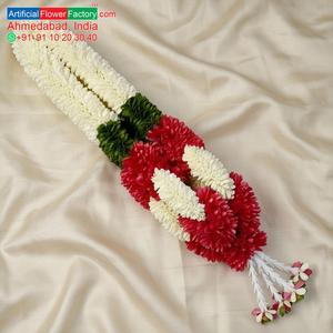 <b>Artificial</b> <b>Flower</b> Mala Red White Floral Garland for Wedding Ceremony Temple Pooja Festival Decoration Traditional <b>Flower</b> - Product Image 5