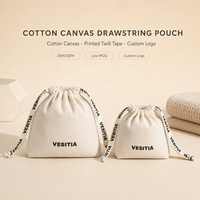 Sac à cordon en coton et lin personnalisé avec logo imprimé, petit sac cadeau pour bougies, pochette de rangement pour bijoux en coton mousseline biologique