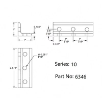 Support d'angle intérieur en L à fente réglable de précision 30 mm pour profilés aluminium série 25, 30, 30x30 mm, 40, thermolaqué