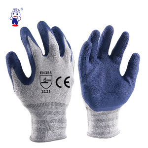 Los mejores guantes de seguridad industrial personalizados baratos, guantes de trabajo impermeables para trabajo mecánico, corte de revestimiento de algodón de goma resistente al calor - Product Image 1