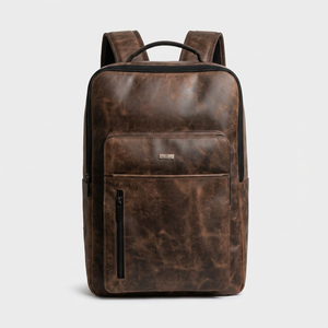 Mochila para Portátil Unisex de Cuero Genuino Personalizada al por Mayor, con Cierre Antirrobo, Diseño de Letras, Impermeable, para Viajes y Escuela, LBK-0130 - Product Image 1