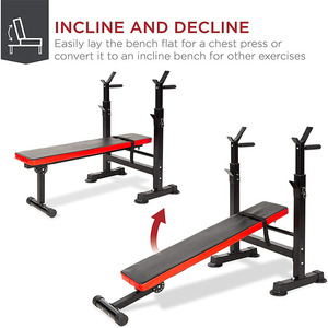 Adjustable <strong>Weight</strong> <strong>Bench</strong> Stand Folding Fitness Workout <strong>Bench</strong> <strong>Weight</strong> <strong>Lifting</strong> <strong>Bench</strong> with Adjustable Bar Support - Product Image 6