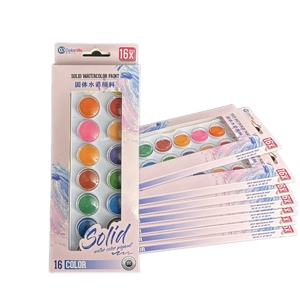 Innesco per principianti forniture di <span class=keywords><strong>pittura</strong></span> ad acqua a <span class=keywords><strong>colori</strong></span> 16 <span class=keywords><strong>colori</strong></span> lavabili solubili in acqua solido acquerello polvere Set di vernice - Product Image 1
