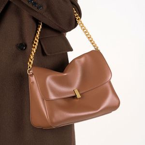 Bolso de Hombro Cruzado de Cuero Genuino para Mujer con Cadena, Cremallera, Resistente al Agua y Gran Capacidad - Product Image 3