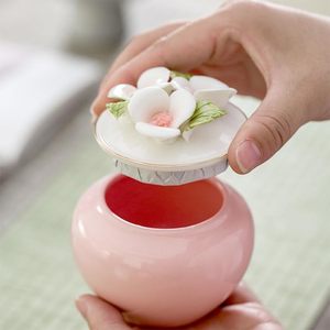 Urna Commemorativa <span class=keywords><strong>in</strong></span> Ceramica per Ceneri di Gatti a Basso Prezzo, Design Floreale, Piccolo Portaceneri per Cremazione, Regalo per Amanti dei Gatti - Product Image 3