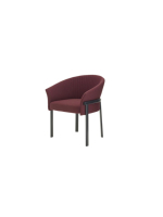 Chaise de salle à manger moderne rembourrée avec dossier en velours côtelé et pieds en métal noir pour salle à manger