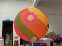Ballon lumineux gonflable en taffetas de polyester coloré de 2 m avec fleur, résistant aux intempéries, pour la décoration de fête