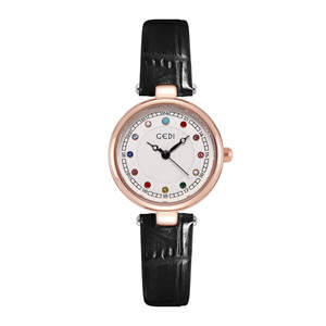 Moda colorido diamante estudiante reloj nicho de gama alta correa de cuero reloj de cuarzo para mujer al por mayor - Product Image 5