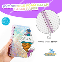 Cuaderno exquisito de PVC para niña y estudiante, lindo 13*18cm, caballito de mar, gato, pez, forma, cubierta láser, cuaderno de bobina, cuaderno lindo y exquisito