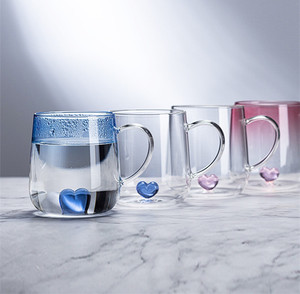 MSH 3D tridimensional <span class=keywords><strong>amor</strong></span> corazón gradiente Color transparente jugo té leche taza <span class=keywords><strong>de</strong></span> vidrio - Product Image 2