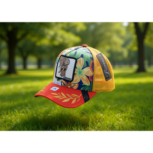 Cappello Trucker Bomic con Ricamo Animale, Tessuto a Rete, 6 Pannelli, Unisex, Casual, Primavera-Estate, con Patch Elefante sul Pannello Frontale - Product Image 2