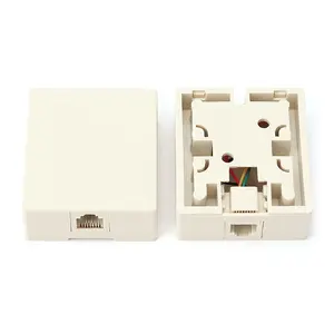 שושנת טלפון RJ11 RJ45 משטח תיבת הרכבה טלפון תיבת יציאה אחת Toolless צומת מסוף Telephonic תיבה