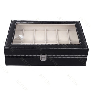 12 fentes grand organisateur de boîte de montre pour hommes support de vitrine en cuir PU avec appel cadeau pour un emballage de montre pratique - Product Image 4