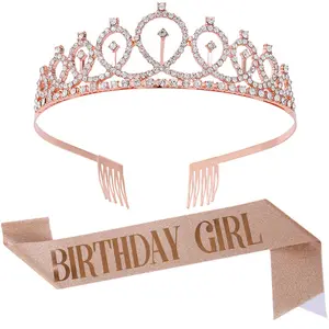 皇后生日装饰新设计皇冠女孩生日皇冠和窗扇套装