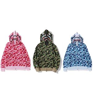 Pull décontracté en coton pour hommes et femmes, style classique double capuche, motif <span class=keywords><strong>requin</strong></span>, vente en gros directe d'usine - Product Image 2