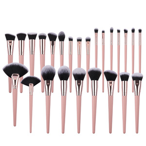Ensemble de pinceaux de maquillage à manche en bois, poils en nylon, pour poudre visage, blush, contour, fard à paupières, kit de mélange - Product Image 1