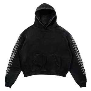 Produttori di abbigliamento con ali con teschio Hip Hop personalizzate stampate con cappuccio oversize con cappuccio con cappuccio Punk <span class=keywords><strong>Rock</strong></span> Streetwear oversize Vintage - Product Image 2