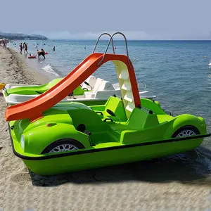 Barco de fibra de vidrio con forma de coche para cinco personas, barco de remos moderno, calidad, equipo de parque acuático, superventas