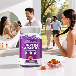תוסף תזונה לחיזוק עור, שיער וציפורניים למבוגרים, גומי ביוטין טבעי בעל עוצמה נוספת, לצמיחת שיער מחודשת, ויטמין אופטימלי - Product Image 6