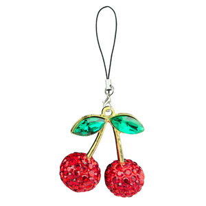 Llavero <span class=keywords><strong>de</strong></span> cadena <span class=keywords><strong>de</strong></span> teléfono <span class=keywords><strong>de</strong></span> cereza hecho a mano para mujer/niña, bonitos diamantes, fruta brillante, mochila <span class=keywords><strong>de</strong></span> aleación <span class=keywords><strong>de</strong></span> lujo, decoración llavero personalizado - Product Image 1