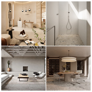 Baldosa de Porcelana Mate de Diseño Industrial con Aspecto de Terrazo, Antideslizante, en Varios Tamaños, para Sala de Estar, Comedor, Baño y <span class=keywords><strong>Hotel</strong></span> - Product Image 4