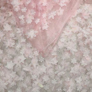 Popular 100% Polyester <strong>Material</strong> 3D Net Floral Fabric <strong>Embroidery</strong> Lace for Dress - Product Image 4