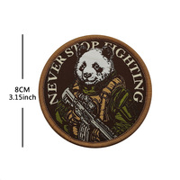 Nunca dejes de luchar Panda tejido marcas táctico gancho y bucle moral Panda parches
