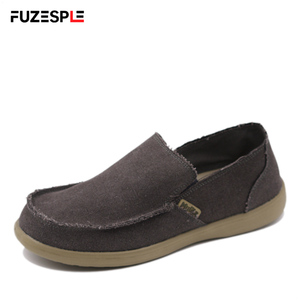 Zapatos casuales de lona gris para hombre, diseño sin cordones, tela texturizada, suela neutra, zapatos para uso diario, calzado moderno, zapatos de lona personalizados - Product Image 1