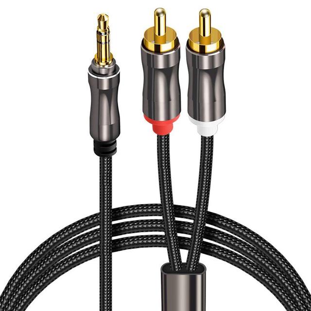 Hi-Fi Stereo 3.5mm to Dual RCA Audio Cable Gold-Plated Enameled Copper Core Aux Y Splitter for Home Theater Speaker