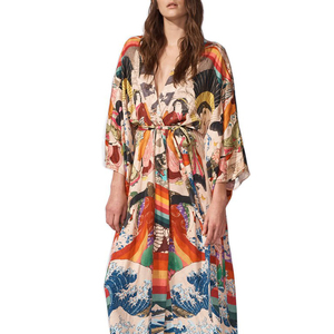 Copricostume da Spiaggia, Abiti Estivi, Vestito da Spiaggia, Copricostume Stile Kimono Giapponese - Product Image 3