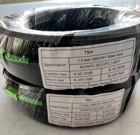 Kabel Drop FTTH dalam/luar ruangan, dengan 1-12 inti proyek FTTX kawat baja/FRP kekuatan anggota kabel komunikasi ruang