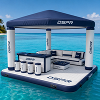 Île flottante gonflable ODM avec logo et dimensions personnalisés pour yacht, marina, complexe hôtelier, fête en plein air, usage de loisirs