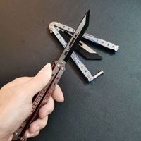 Couteau papillon d'entraînement tout acier multifonction pliable, jouet d'entraînement pour adulte, outil d'extérieur, mini couteau papillon non affûté