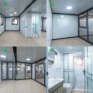 Maison conteneur modulaire préfabriquée de 20 pieds à <span class=keywords><strong>prix</strong></span> réduit, mini-maison <span class=keywords><strong>mobile</strong></span> avec façade verticale en verre, style design moderne, vente directe usine - Product Image 2