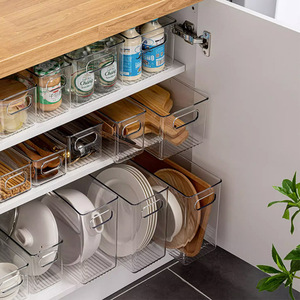 Organiseur de réfrigérateur en acrylique transparent, style <span class=keywords><strong>tiroir</strong></span>, bacs de rangement pour armoire de cuisine, garde-manger, comptoir, contenants pour collations et aliments - Product Image 1