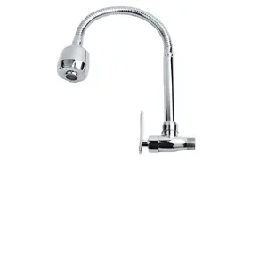 OEM wall mounted zinc alloy single cooling flexible kitchen sink faucet 360 rotating hot and cold into the wall