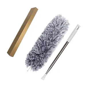 Factory Directly Shipping Retractable Microfiber Gap Dust Cleaner Extension Pole 31.5'' 100'' Reusable Bendable Handle Feather