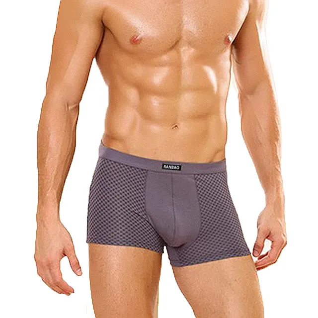 Benutzer definierte flache Design atmungsaktive Mesh männliche sexy Unterwäsche neue trend ige reife Herren Slips Boxer