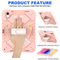 Housse de tablette robuste pour iPad 10e génération 10,9 pouces, étui de tablette en silicone PC triple couche avec protection à 360° °   Disque rotatif