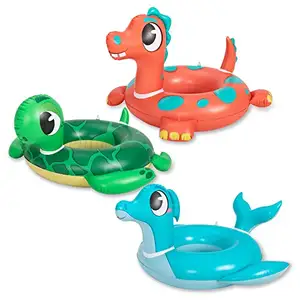 CHOOYOU 3 팩 풍선 수영장 튜브 어린이를위한 공룡 및 바다 거북 및 돌고래 수영 반지