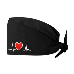 Casquette d'infirmière 100% coton avec broderie, chapeau chirurgical réglable unisexe, bonnets de travail pour hôpital, salon de beauté, vêtements de travail - Product Image 3