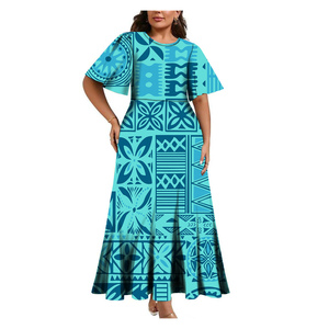 <span class=keywords><strong>Robe</strong></span> longue plissée à manches mi-évasées sur mesure, <span class=keywords><strong>taille</strong></span> plus, style hawaïen, <span class=keywords><strong>robe</strong></span> décontractée pour femmes, <span class=keywords><strong>robe</strong></span> polynésienne - Product Image 4