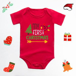 <span class=keywords><strong>Mon</strong></span> premier pyjama de <span class=keywords><strong>Noël</strong></span> rouge pour bébé, en pur coton, à manches courtes, unisexe - Product Image 5