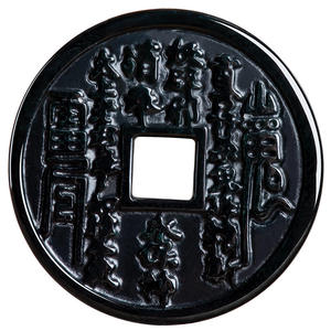 Colgante de Jade Negro Jadeíta Natural, Diseño Original 'El Diablo Gasta Dinero', Jade UNISEX al por Mayor C291 - Product Image 1