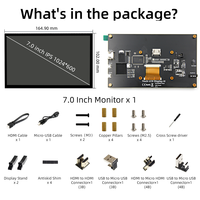 Layar sentuh kapasitif LCD IPS 7 inci 1024*600 layar LCD untuk Raspberry Pi 5/4/3/2/1