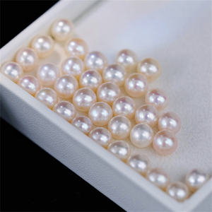 ไข่มุกน้ำจืดไข่มุกธรรมชาติสีขาวผิวเรียบ7-7.5มม. การทำเครื่องประดับแวววาวที่แข็งแกร่ง - Product Image 5