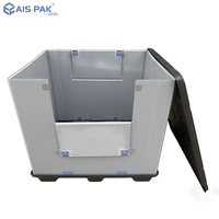 Boîte de palettes en plastique empilable et pliable pour l'emballage et le stockage de pièces détachées, caisse d'entrepôt