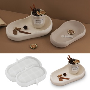 Bandeja de paleta ovalada Irregular CARATTE, molde de silicona de hormigón, plato de almacenamiento de joyería, molde de resina epoxi para cemento <span class=keywords><strong>Jesmonite</strong></span> - Product Image 4