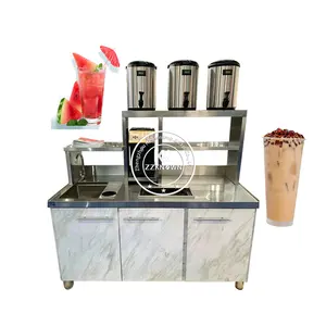 2024 Custom Bubble Tea Machine Refrigerate Working Water Bar Milk Tea Counter With Bubble Tea Shop Equipments